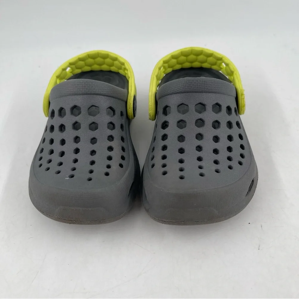 Joybees Unisex Toddler Gray Yellow Ventilated Mules Clogs Shoes - Size 4/5 Child